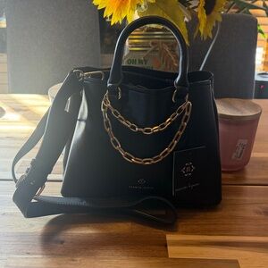 Nanette Lepore Black Satchel with Gold Chain